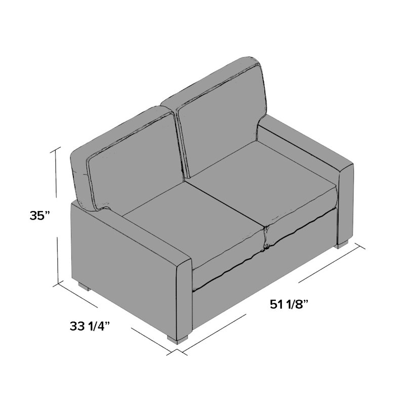 Gracie 51.18'' Reception Loveseat, Sky Blue