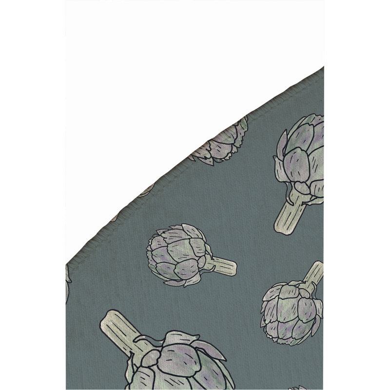 Summer Artichoke Outdoor Rug, Round 5'