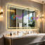 Miroir de salle de bain DEL grand format 35,5 po x 60 po pour double lavabo, haut-parleur Bluetooth, affichage intelligent de l'heure et de la date, antibuée, intensité lumineuse réglable en 3 couleurs-311508238