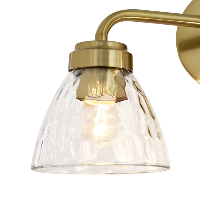 Éclairage pour meuble-lavabo 2 lumières 2 lumières, Deux lumières, H 9,85 po x l 14,2 po x P 7,87 po, Laiton brossé