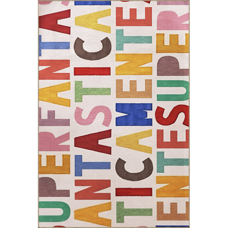 Tapis multicolore «Fantastic», Rectangle 4 pi 11,06 po x 9 pi 10,11 po