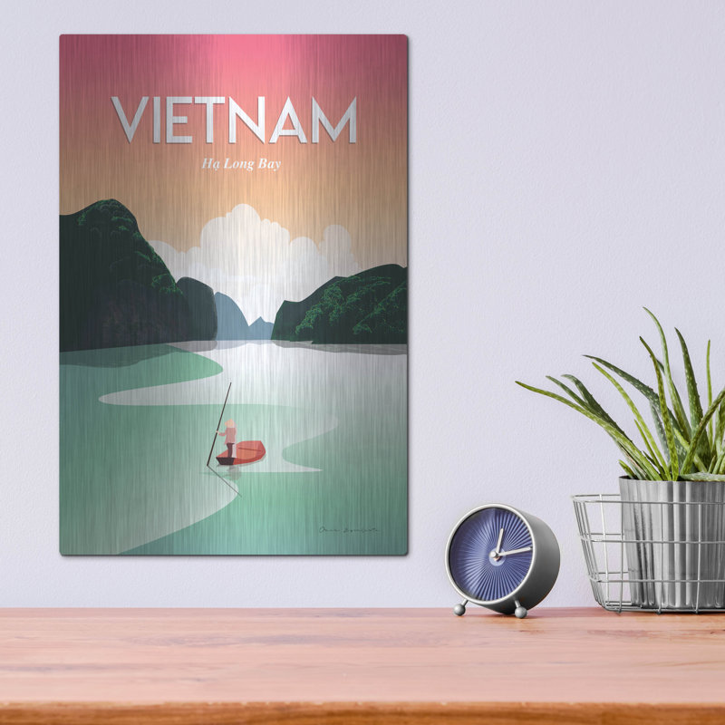«Vietnam Ha Long Bay» par Omar Escalante, art mural en métal, H 16 po x l 12 po