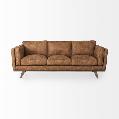 Damiere 90.16'' Faux Leather Sofa