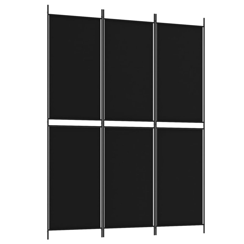 Cloison pliante Rikkea, 3, H 78,7 po x l 59 po, Noir