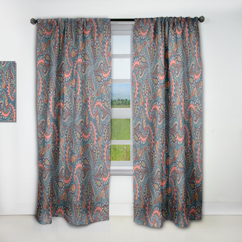 Elegant Lace Pattern - Damask Bohemian & Eclectic Blackout Curtain Single Panel, 52" W x 108" L