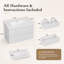 Meuble-lavabo suspendu blanc de 76 cm avec lavabo en céramique, meuble-lavabo mural moderne cannelé avec 2 tiroirs à fermeture en douceur pour salle d'eau-1097982364-1097982369