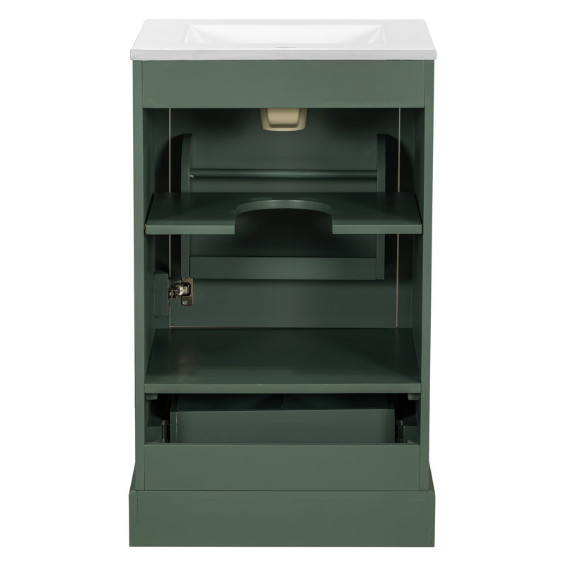 Space-saving Modern Bathroom Vanity With Durable Ceramic Sink For Efficient Storage