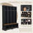 Farmhouse Hall Tree with 8 Hooks, 76.7” Tall Entryway Bench with Open Compartments – 3-in-1 Wooden Style Coat and Shoe Rack for Mudroom, Living Room, Rustic Storage Organizer with Anti-Tipping Device-584405068