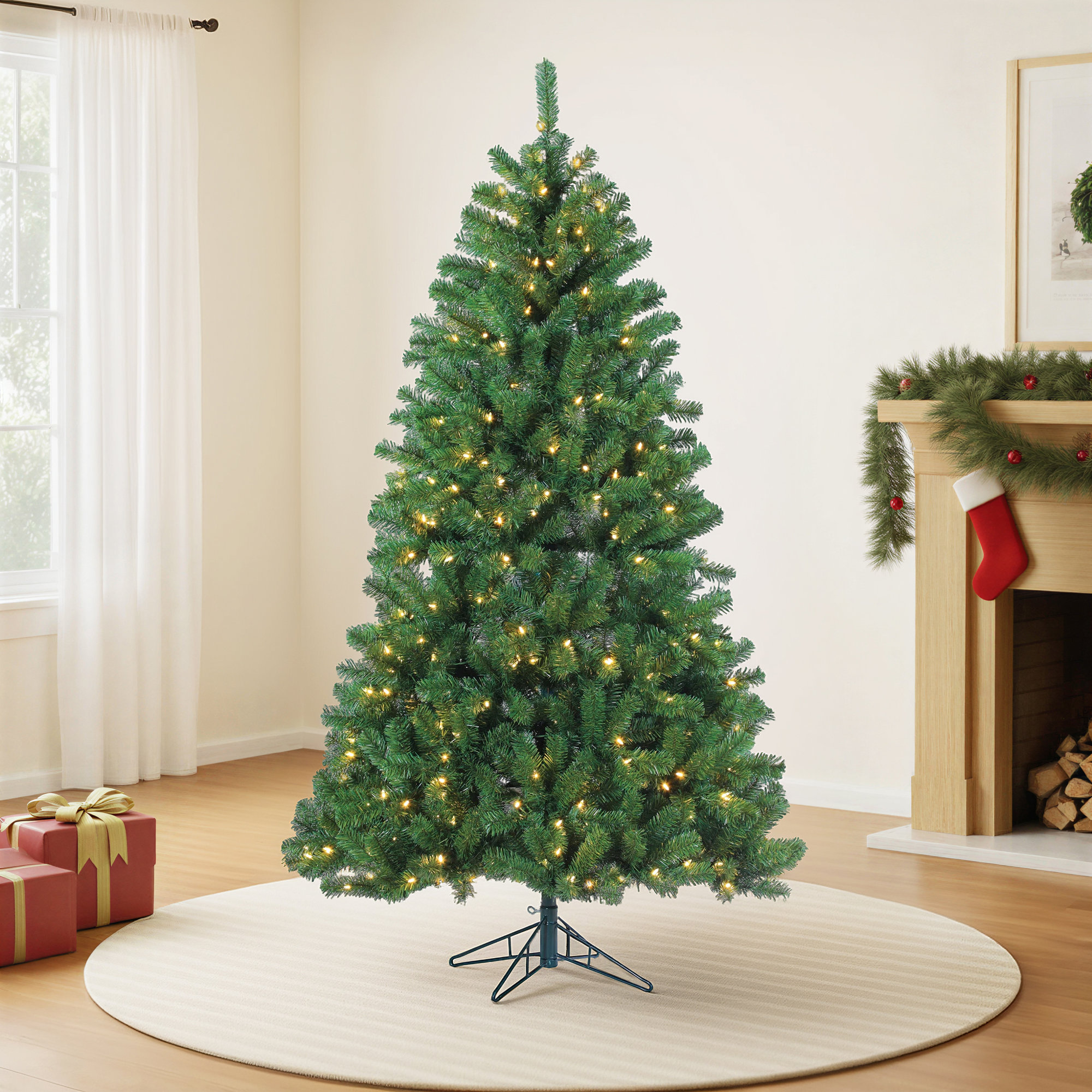 84' Lighted Artificial Pine Christmas Tree