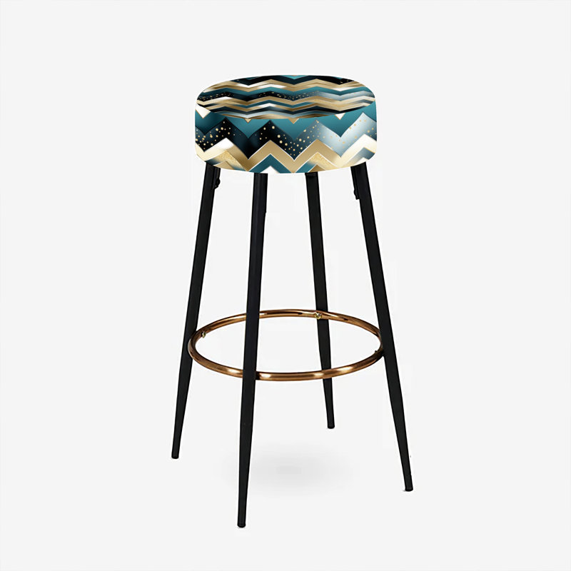 Metallic Chevron Elegance Patter - Ensemble de 2 tabourets de bar à chevrons