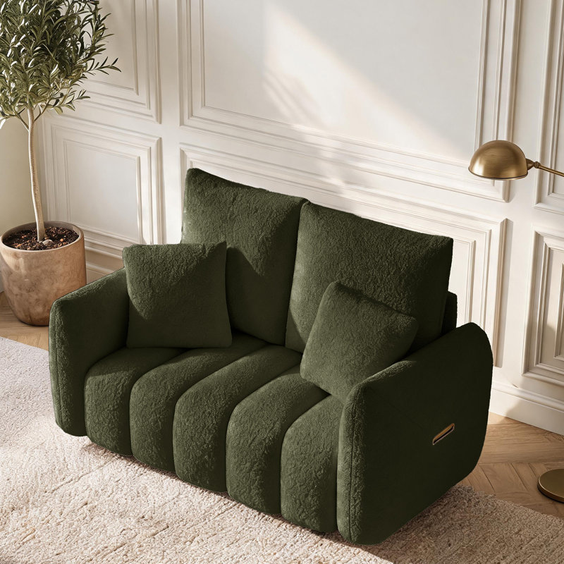 Causeuse rembourrée en tissu 58 po, Vert olive