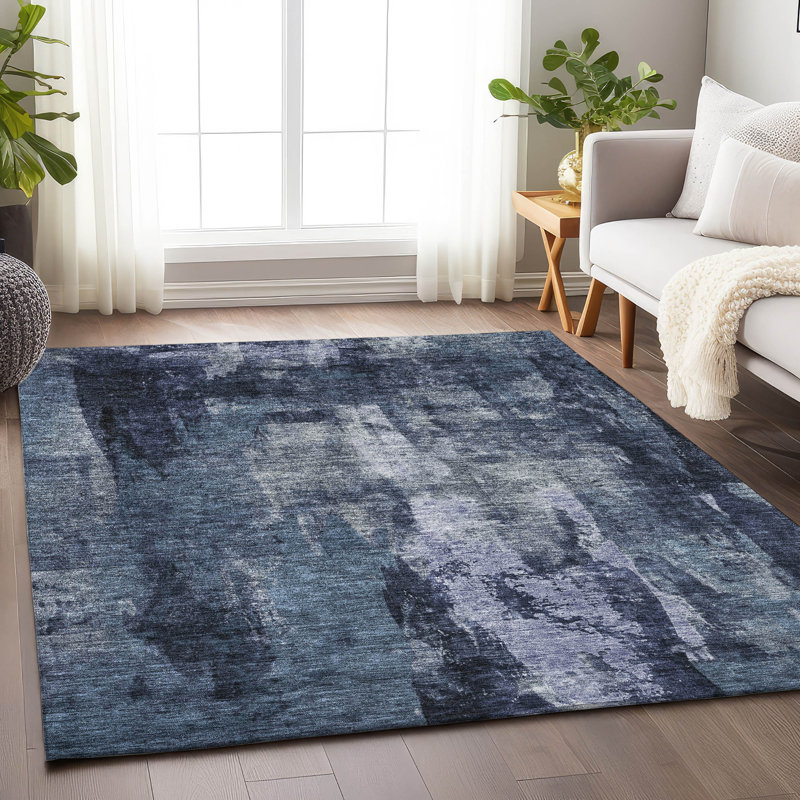 Tapis intérieur / extérieur bleu Solayne , 2 pi 6 po x 3 pi 10 po