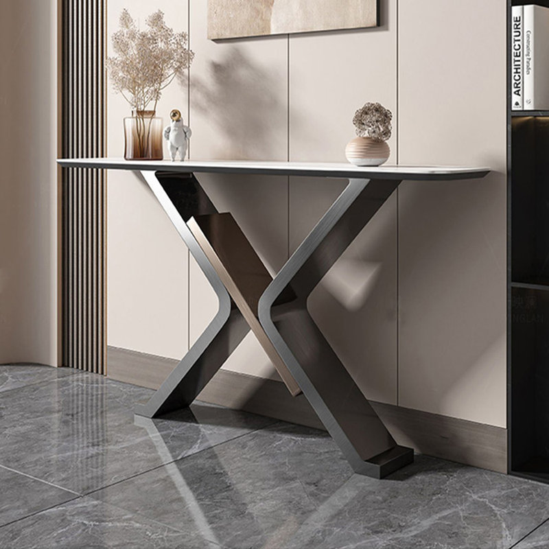 Console de style moderne en pierre frittée, H 33,4 po x l 47,2 po x P 13,7 po