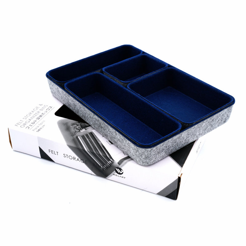2.2'' H x 13.6'' W x 9.6'' D Office Drawer Organizer, Navy
