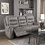 Ensemble de canapé inclinable moderne gris-brun avec canapé 2 pièces, causeuse moelleuse et revêtement en microfibre polie