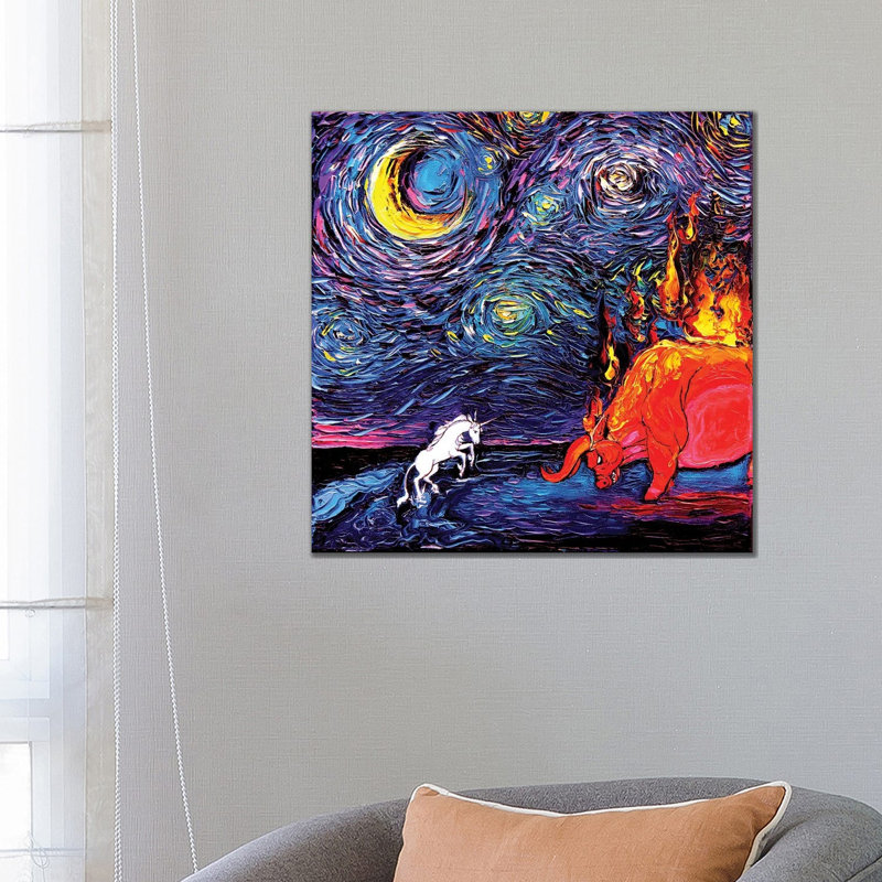 Van Gogh Never Faced The Red Bull by Aja Trier - Wrapped Canvas Print, 66.04 cm H x 66.04 cm W x 1.91 cm D