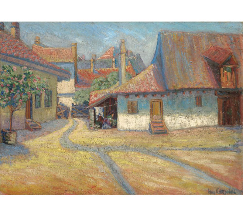 "Commune de Beograd" par Nadezda Petrovic - art mural sur toile tendue avec châssis, H 18 po x l 14 po