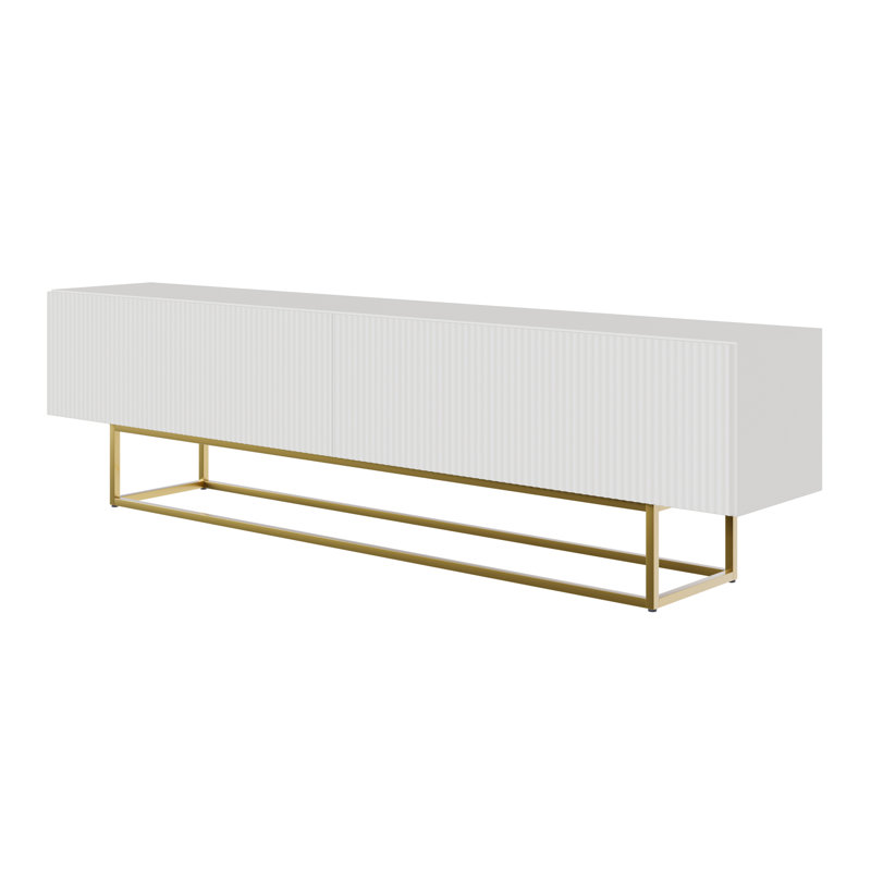 Dikomo Unfinished TV Stand for TVs up to 75, White
