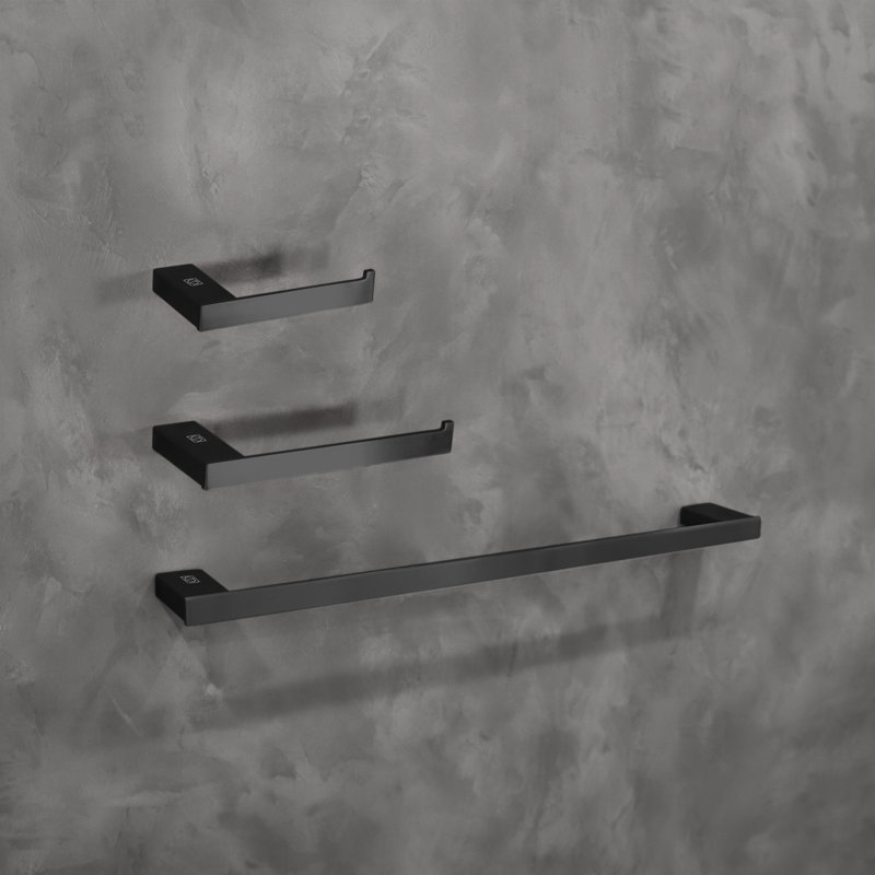 Sofia 3 - Piece Bathroom Hardware Set, Matte Black