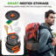 Ensemble de batterie de cuisine pour le camping Nutrichef - Pots, casseroles, ustensiles, bols, couverts et outils de nettoyage antiadhésifs légers avec sac en filet, poignées pliables, équipement de cuisson extérieur compact pour la randonnée et les voyages (gris)