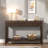 Modern Console Table With Striped Design, 2 Drawers And 2-tier Design-1410201998