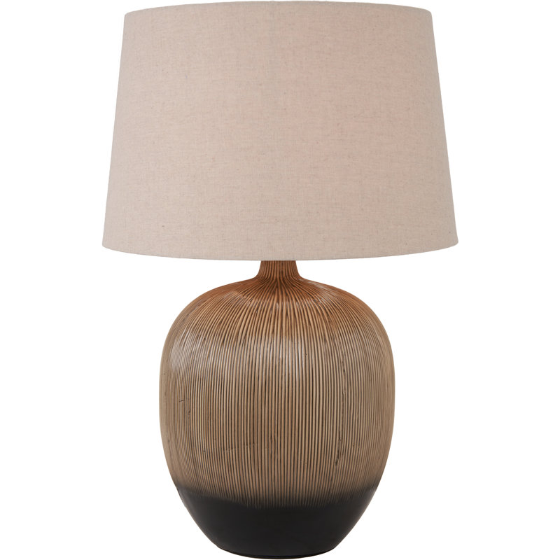 Greta Ceramic Table Lamp, Brown and Black