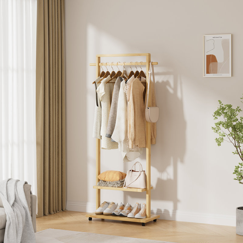 65.5cm Rolling Clothing Rack, Brown