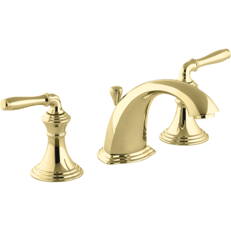 Kohler Devonshire Centerset Bathroom Sink Faucet, 1.2 gpm, Vibrant Polished Brass, Without Pop Up Drain