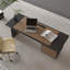 Bureau rectangulaire en bois manufacturé noir et café clair-725950588-725950589