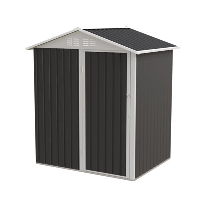 5.4x4.27 Ft Outdoor Storage Shed With Hinge Door Metal Garden Sheds For Backyard, Patio,lawn,utility & Bike Storage