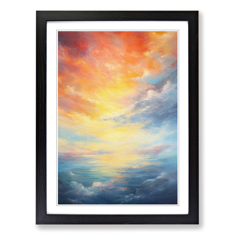Single Picture Frame Print on Wood, 46cm H x 34cm W, Black Framed