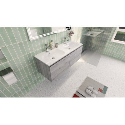 Vitelli 48'' Double Bathroom Vanity with Acrylic Top