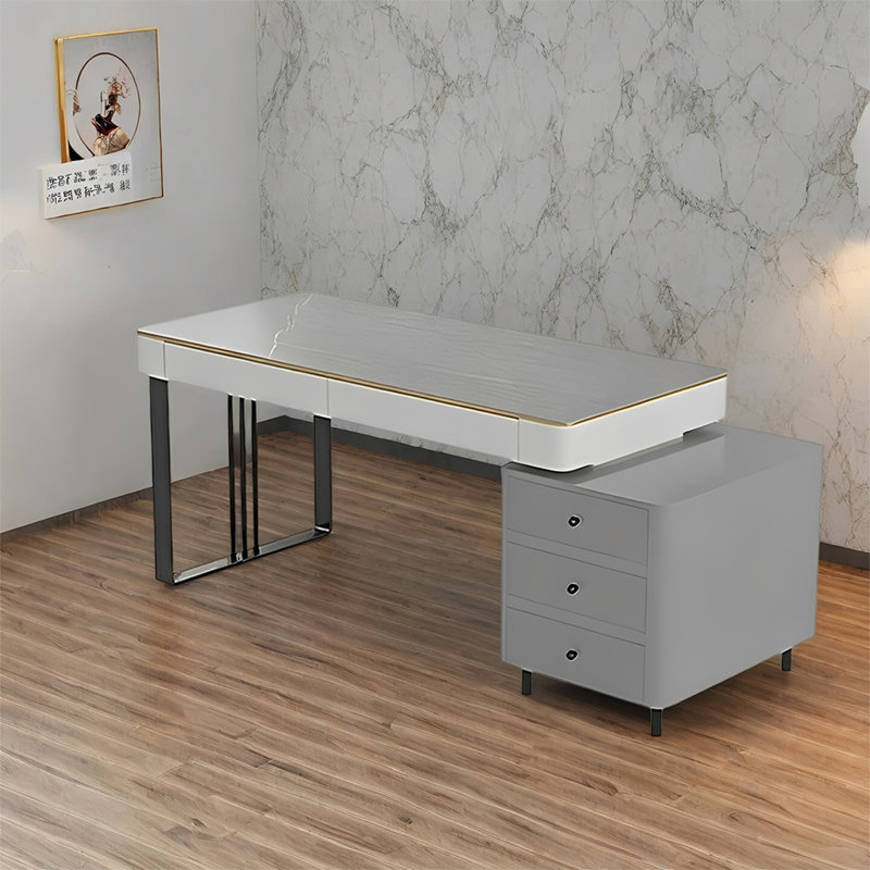 Bureau haut de gamme élégant et luxueux, H 29,52 po x l 62,99 po x P 23,62 po, Noir, Gris