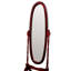 Miroir sur pied 59,25 "de haut avec finition naturelle, forme ovale-114776901-114776900
