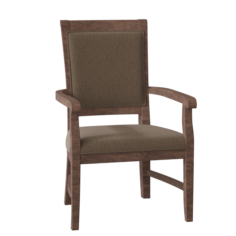 Pryor Upholstered King Louis Back Arm Chair, Bark (8789 06), Tobacco