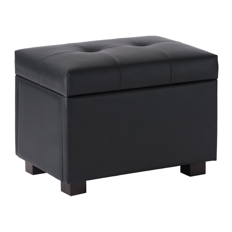 Idabel Faux Leather Storage Ottoman