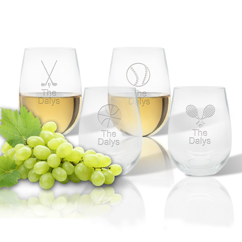 14oz. Handmade Wine Glass Set, Yes
