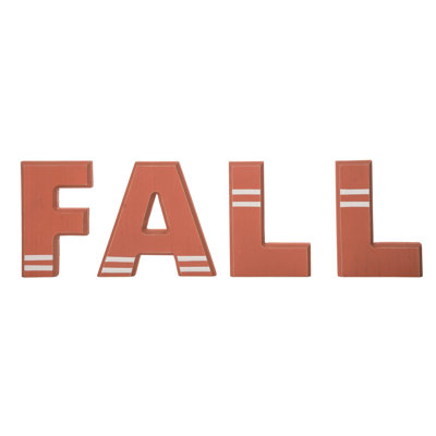  Wood 8.19 in. Orange Harvest Standing FALL Decor Set of 4