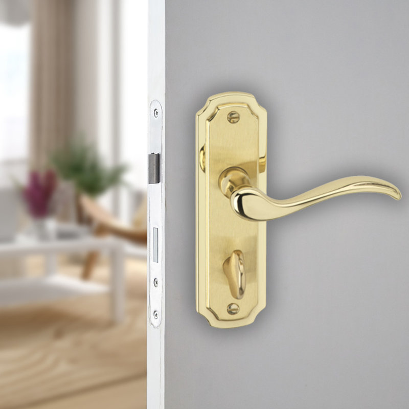 Door Handle, Polished Brass