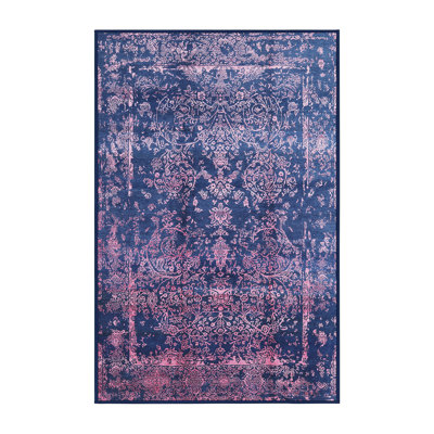 Tapis oriental rose / bleu