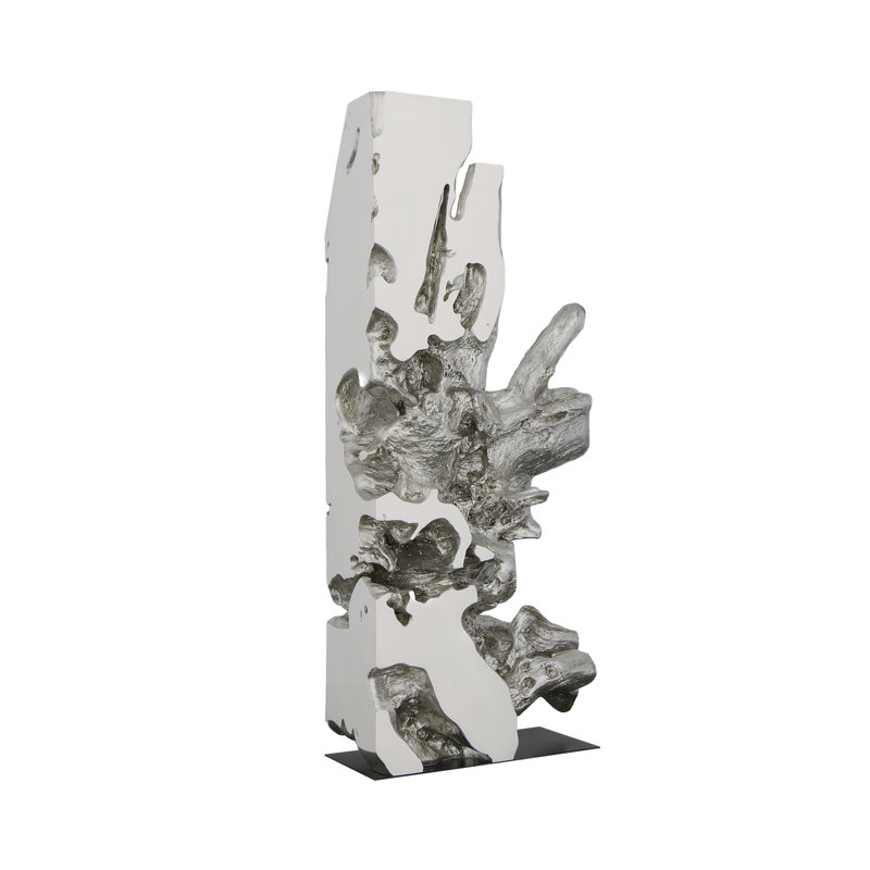Sculpture Freeform en résine feuille d'argent