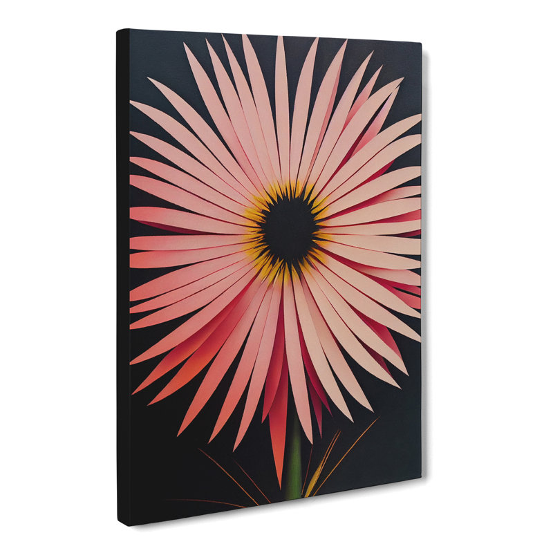 CAN-V0523-1743X Paper Chrysanthemum Flower 1 Piece Wrapped Canvas Wall Art, 50cm H x 35cm W, No frame