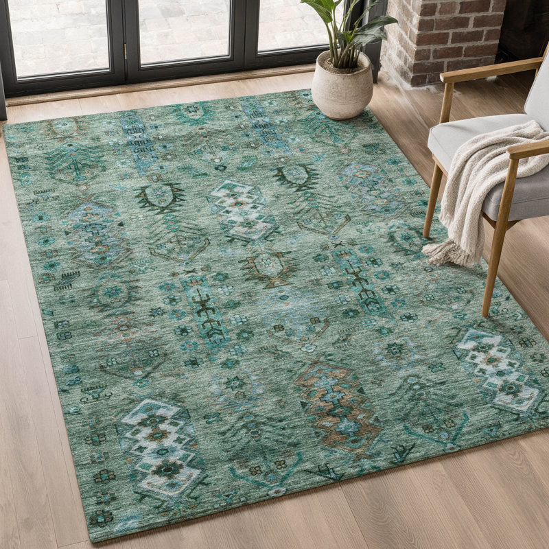 Tapis lavable à la machine de qualité supérieure Mayfield AMF2047, 3 pi x 5 pi, Vert