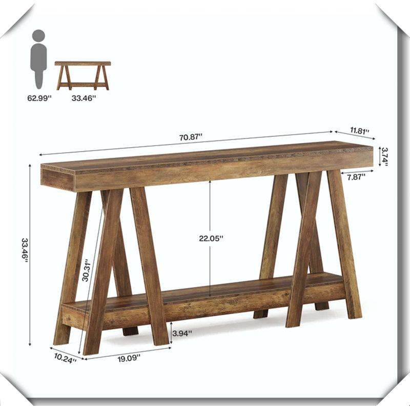 Table de couloir à 2 niveaux fonctionnelle, polyvalente et élégante