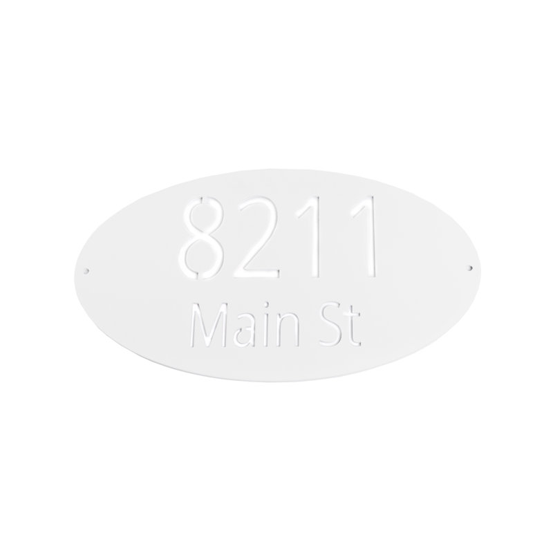 Front Plate Only Classic Oval Two Line Wall Mount, White