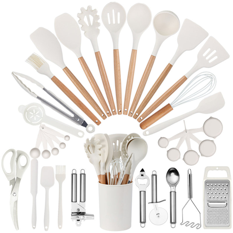 Living And Home Utensil Set, Beige White