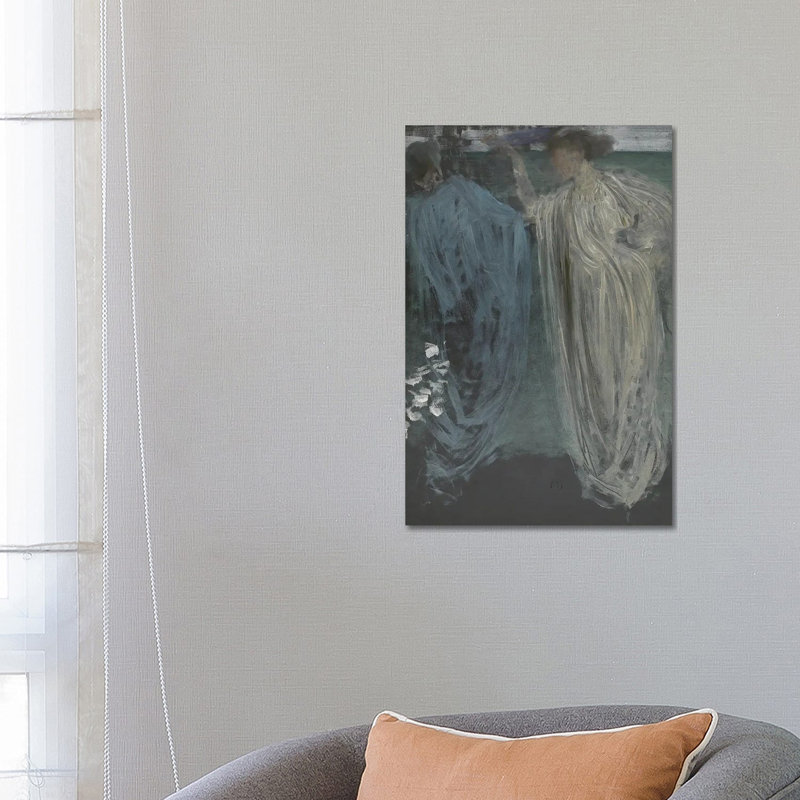 Symphonie en vert et violet - reproduction d'art murale - toile tendue, 26 po x 18 po, Toile tendue avec châssis, Sans cadre