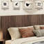 Très grande tête de lit murale à oreilles en noyer cannelé mural de taille très grand 80,2 po avec apparence réelle et sculpture 3D contemporaine