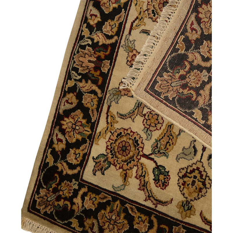 Hand Knotted Wool Oriental Area Rug in Ivory