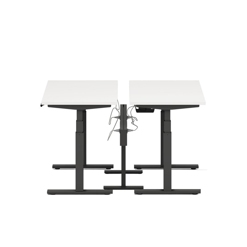 Bureau pour 2 perches Series L Series, Charbon / Blanc, H 50,5 po x l 58 po x P 47,25 po